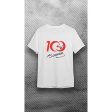 Elbiseciniz Cumhuriyetimizin 100. Yılına Özel Atatürk Silüeti Baskılı Beyaz %100 Pamuk Süprem T-Shirt/tişört