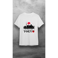 Elbiseciniz Beyaz %100 Pamuk Süprem Bisiklet Tokyo Baskılı T-Shirt