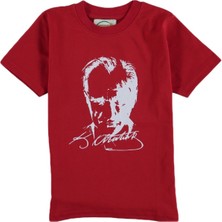 Elbiseciniz 23 Nisan 29 Ekim 10 Kasım 19 Mayıs Gösteri Kostüm Atatürk Baskılı Kırmızı Çocuk T-Shirt/tişört