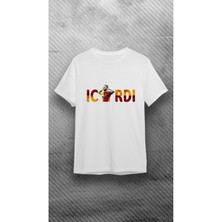 Elbiseciniz Bisiklet Yaka Icardi Baskılı Beyaz T-Shirt