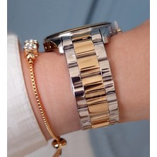 Daniel Klein Taşlı, Takvimli, Çelik Bilezik 34 mm Altın/metalik Kadın Kol Saati, Taşlı Bileklik Hediyeli