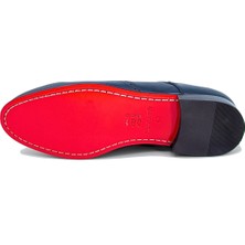Trust Shoes Zımbalı Navy Erkek Deri Klasik Ayakkabı