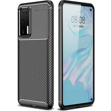 Techno Guru Huawei P40 Gofret Desenli Ultra Koruma Sağlayan Negro Silikon Kılıf