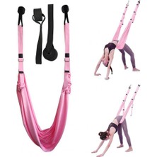 GongtuShop Pembe Tarzı Hava Salıncak Halat Nefes Acemi Dostu Direnç Bandı Bacak Bölmeler Yoga Lover Için Pratik Elastik Streç Bant (Yurt Dışından)