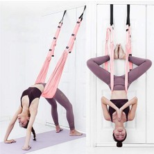 GongtuShop Pembe Tarzı Hava Salıncak Halat Nefes Acemi Dostu Direnç Bandı Bacak Bölmeler Yoga Lover Için Pratik Elastik Streç Bant (Yurt Dışından)