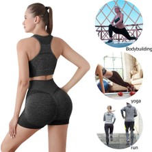 GongtuShop Siyah Stil M Boyutu Kadın Koşu Eğitim Kıyafetleri Polyester Dikişsiz Yoga Üst Şort Taşınabilir Nefes Giyilebilir Elastik Darbeye Dayanıklı Spor Malzemeleri (Yurt Dışından)