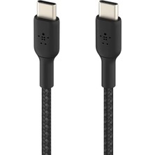 Belkin Boostcharge Örgülü 50 Watt Usb-C - Usb-C Kablosu 1m Siyah Şarj Kablosu