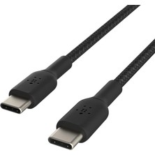 Belkin Boostcharge Örgülü 50 Watt Usb-C - Usb-C Kablosu 1m Siyah Şarj Kablosu