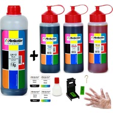 Perfection Canon Gı 490 G2411/G2415/G3411/G3415/G3410 Yazıcı Uyumlu  Dolum Mürekkep Seti 1000 Gr. Siyah + 3 x 500 Gr. Renkli