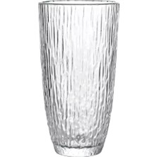 Kitchen Design Lab Buzlu Çizgili Tasarım Cam Su,Meşrubat,Latte,Kahve,Smoothie Bardağı 6 Adet-350 ML-4360