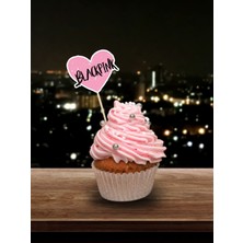 My Design Black Pink Doğum Günü Pasta Kürdanı, 12 Adet Cupcake Süsü