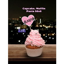 My Design Black Pink Doğum Günü Pasta Kürdanı, 12 Adet Cupcake Süsü