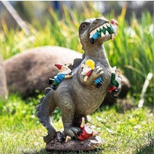 Golden Cüceler Dinozorlara Karşı Reçine Süsler Açık Bahçe Dekorasyon El Sanatları (Yurt Dışından)