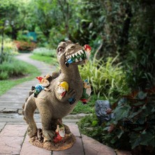 Golden Cüceler Dinozorlara Karşı Reçine Süsler Açık Bahçe Dekorasyon El Sanatları (Yurt Dışından)