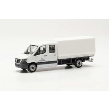 Herpa 700788 1/87 Ölçek, MB Sprinter Çift Kabin Kamyonet, Filo Logolu, Beyaz, Sergilemeye Hazır Model Araç