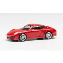 Herpa 028639-002 1/87 Ölçek, Porsche 911 CARRERA4S, Kırmızı,sergilemeye Hazır Model Araç