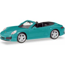 Herpa 028844-002 1/87 Ölçek, Porsche 911 C2 Cabrio, Miami Mavisi, Sergilemeye Hazır Model Araç