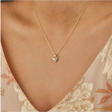 Joy of Jade Mels Kalpli Kolye 1 Mikron 18 Ayar Altın Kaplama (925 Ayar Gümüş Üzerine), Zirkonyum
