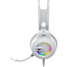 Havit Gamenote H2040D Rgb Aydınlatmalı Mikrofonlu Gaming Oyuncu Kulaklığı - 3.5mm Jack + USB - Beyaz