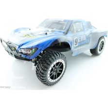 Remo 8021 1/8 Ölçek, 4WD Off Road Short Course (9 Emu) Mavi Kaportalı, Fırçalı Motorlu, 7.4V 3300MAH Li-Po Pilli, Rc Model Araç