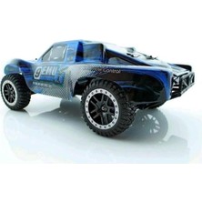 Remo 8021 1/8 Ölçek, 4WD Off Road Short Course (9 Emu) Mavi Kaportalı, Fırçalı Motorlu, 7.4V 3300MAH Li-Po Pilli, Rc Model Araç