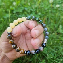 Enerji Taşım Yengeç Burcu Doğal Taş Bilekliği 8 mm