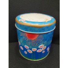 Es Dekor Reina Wachtmeister Silindir Metal Kapaklı Kutu Çiçek Kelebek Güneş 1 Adet