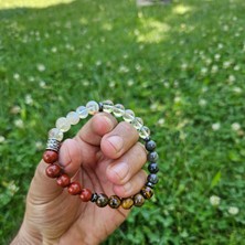 Enerji Taşım Aslan Burcu Doğal Taş Bilekliği 8 mm