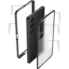 PLZ Shop Sony Xperia 1 V Için Snap Tokalı Metal Çerçeve Kılıf (Yurt Dışından)