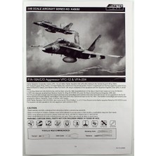 Kinetic K48088 1/48 F/A-18A/C/D (Aggressor Vfc-12 & VFA-204) Savaş Uçağı, Plastik Model Kiti