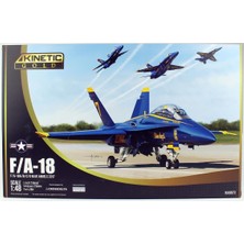 Kinetic K48073 1/48 F/A-18A/B/C/D Blue Angels 2017 Savaş Uçağı, Plastik Model Kiti