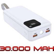 Prepare Powerbank 30.000 Mah LED El Feneri Özellikli Dahili Kablolu Powerbank