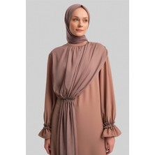 Armine Şifon ve Işlemeli Şık Takım 24Y6841 Vizon