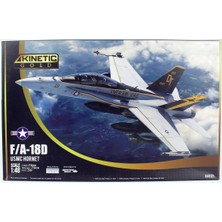 Kinetic K48121 1/48 F/a-18 D Hornet (Usmc VFMA-225 W/mf) Savaş Uçağı, Plastik Model Kiti