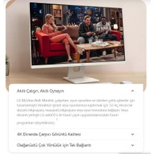 Lg Webos Akıllı Bağlantı Wi-Fi Android - Apple Görüntü Aktarım, 5ms 60Hz (Hdmı+Type-C) Apple Airplay 2 4K UHD IPS HDR10 Akıllı Monitörtv