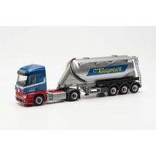 Herpa 316132 1/87 Ölçek, Mercedes-Benz Actros 2.3 Silo Dorseli Tır (Kleigrewe), Sergilemeye Hazır Model Araç