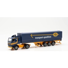 Herpa 315272 1/87 Ölçek, Scania 142, Brandalı Dorseli Tır (Asg), Sergilemeye Hazır Model Araç