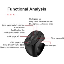 Koodmax Parmak Ucu Bluetooth Kumandası Tiktok Uzaktan Kumanda Fotoğraf Video Çekme Sayfa Çevirme