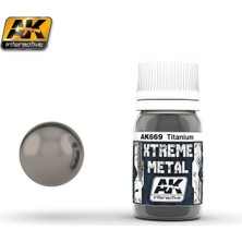 Ak Interactive AK 669 30 ml. Titanyum Rengi, Xtreme Metal Serisi Model Boyası