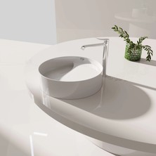 Creavit RB141RUBY Tezgah Üzeri Lavabo Ø40 cm Inci Mat Beyaz