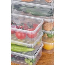 Kitchen Line 10 Adet Derin Dondurucuya Uygun Saklama Kabı Mikrodalga Difrize Uygun Dikdörtgen Saklama Kabı