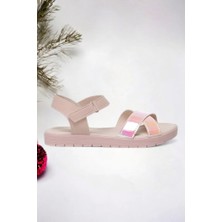 Ponchiq Pembe Hologram Kız Çocuk Sandalet