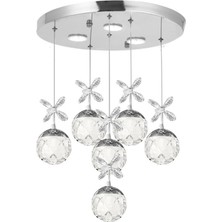 Eray Aydınlatma 2560-5+1 6 Li Krom LED Avize(Beyaz Işık -Sarı Işık - Gün Işığı)