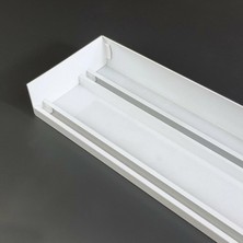 İzen Kapaklı Alınlıklı Iki Kanallı Alüminyum Perde Rayı (35MM) Ikili Korniş