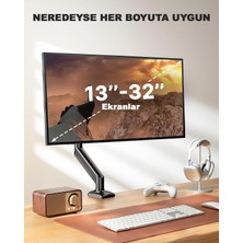 Robeve Monitör Standı Tek Kollu Monitör Standı 12-32 Inç Ekranlar Için Monitör Standı Ayarlanabilir Eğilebilir Bükülebilir Monitör Standı Ergonomik Monitör Standı Tek Monitör Kolu Monitör Stantı