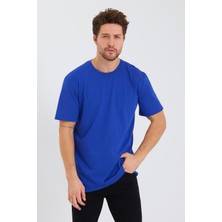 Quhox Erkek Pamuk Modal Oversize T-Shirt Saks