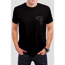 T-35 Saat Baskılı Siyah  Tişört C637