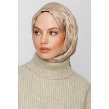 Valor Scarf Kum Beji Kazayağı Desen Ipeksi Jakar Şal
