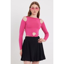 Quhox Kadın Allegro Crop  Pembe