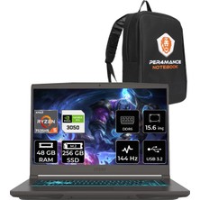 Msı Thin A15 Amd Ryzen 5 7535HS 48GB 256GB SSD RTX3050/4GB 15.6" Fhd 144Hz Fdos Taşınabilir Bilgisayar B7UC-077XTR & Per4 Çanta B7UCP326